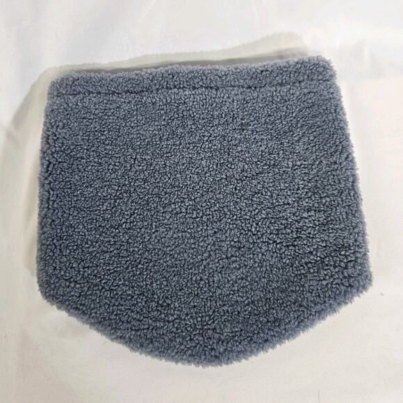 Anthropologie Blue Gray Sherpa Velvet Cozy Neck Warmer Scarf W/Face Covering NWT - Picture 2 of 6